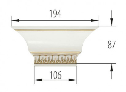 Element for Walk-In Closet Wardrobe Crown Verona V- Crown Top